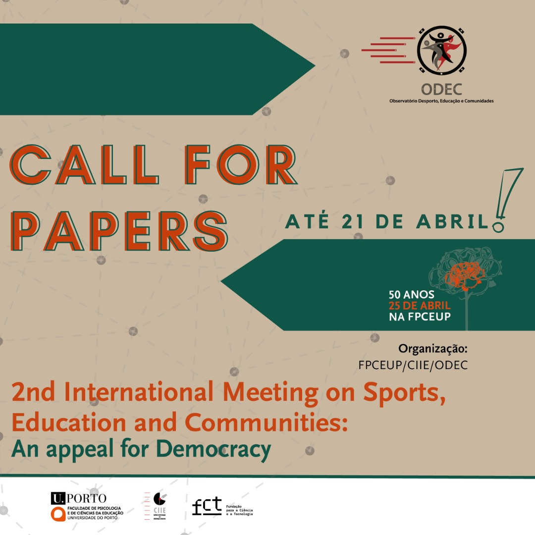 II International Meeting on Sport, Education and Communities: An appeal for Democracy: CALL FOR PAPPERS – Democracia e Inclusão pelo Desporto!!